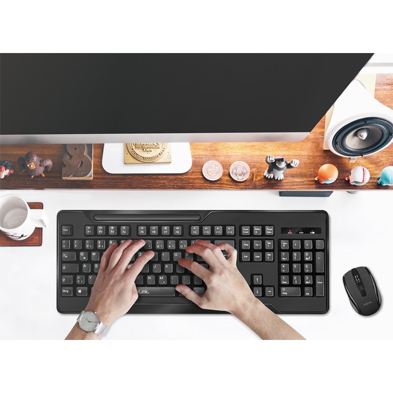 LogiLink wireless desktop set, black, 2.4 GHz