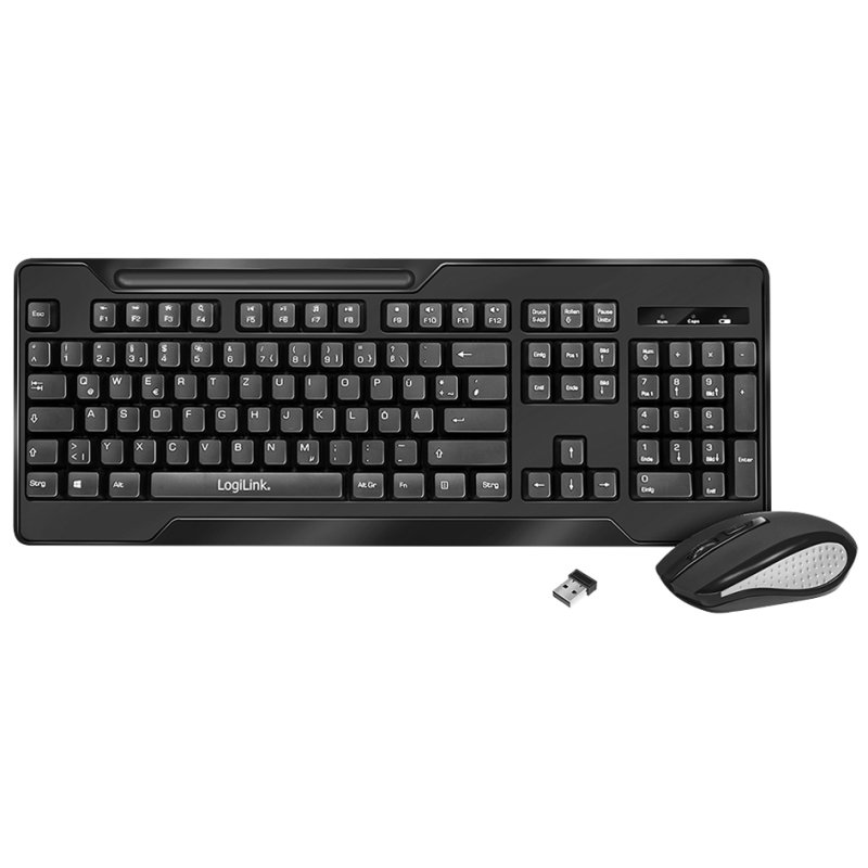 LogiLink wireless desktop set, black, 2.4 GHz