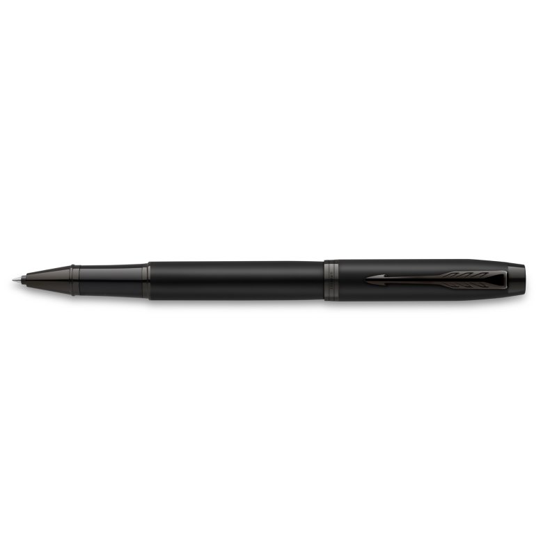 PARKER IM Chromatique rollerball pen, black, F nib, metal body