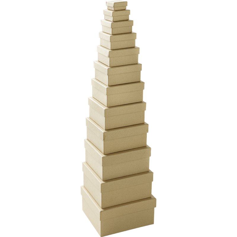 folia kartonnen dozen, vierkant, naturel, 12 stuks gesorteerd