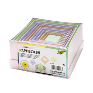 folia kartonnen dozen PASTELL, vierkant, pastelkleuren, 12 stuks