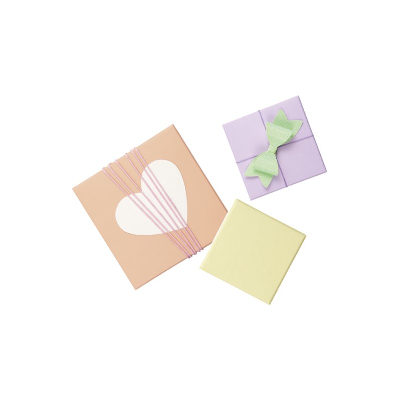 folia kartonnen dozen PASTELL, vierkant, pastelkleuren, 12 stuks