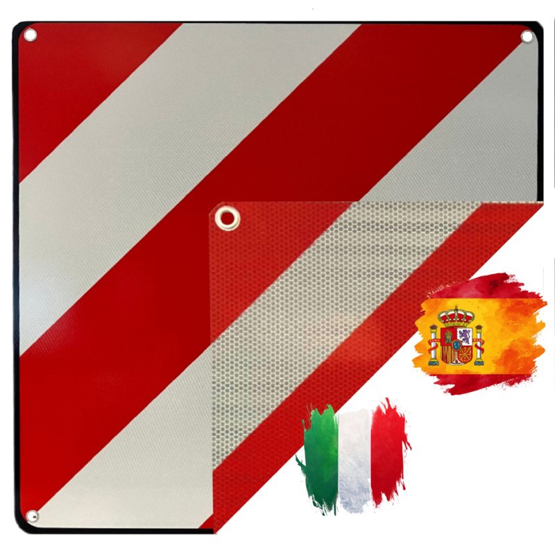 IWH panneau d'avertissement 2-en-1, rétroréfléchissant, 500×500 mm, blanc/rouge