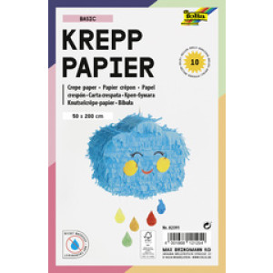 folia crêpepapier rollen BASIC, 500 mm × 2 m, gesorteerd, 10 stuks