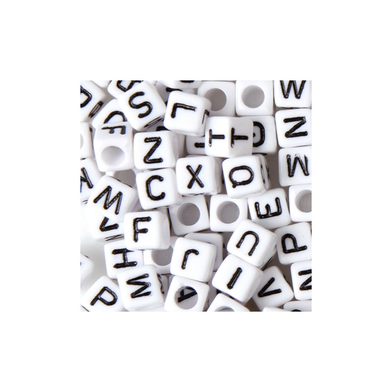 folia letterkralen vierkant, acryl 5×5 mm, gemengde kleuren, 100 stuks