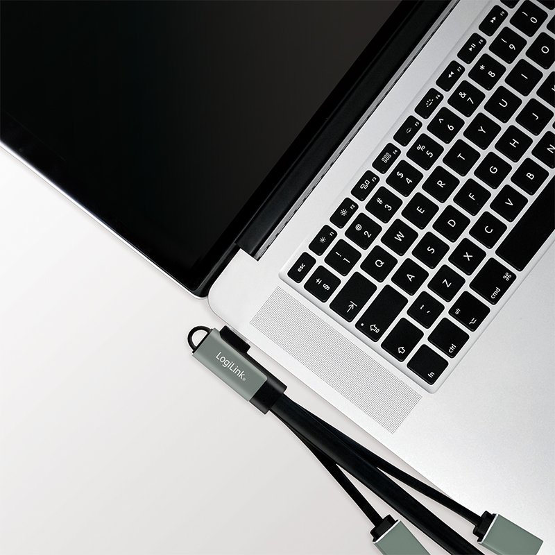 LogiLink Hub USB-C avec connecteur coudé, 4 ports, aluminium