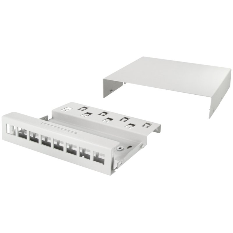 LogiLink Boîtier de connexion professionnel, 8 ports, gris clair