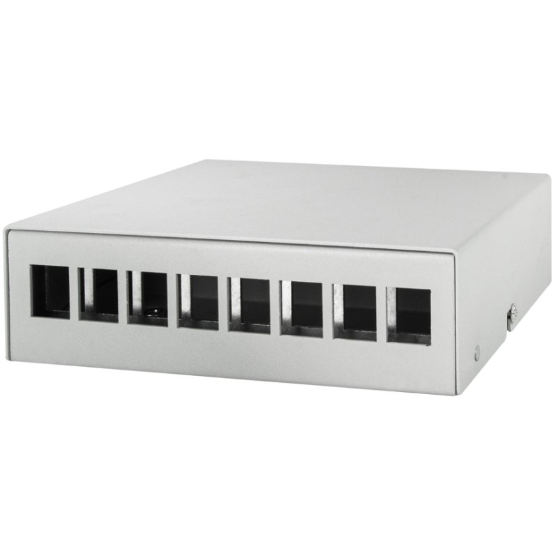 LogiLink Boîtier de connexion professionnel, 8 ports, gris clair