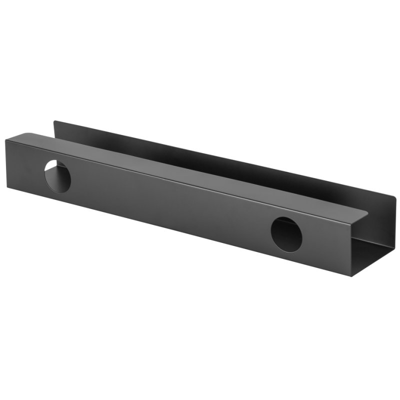LogiLink under-desk cable management system, black steel, 600×114×76 mm