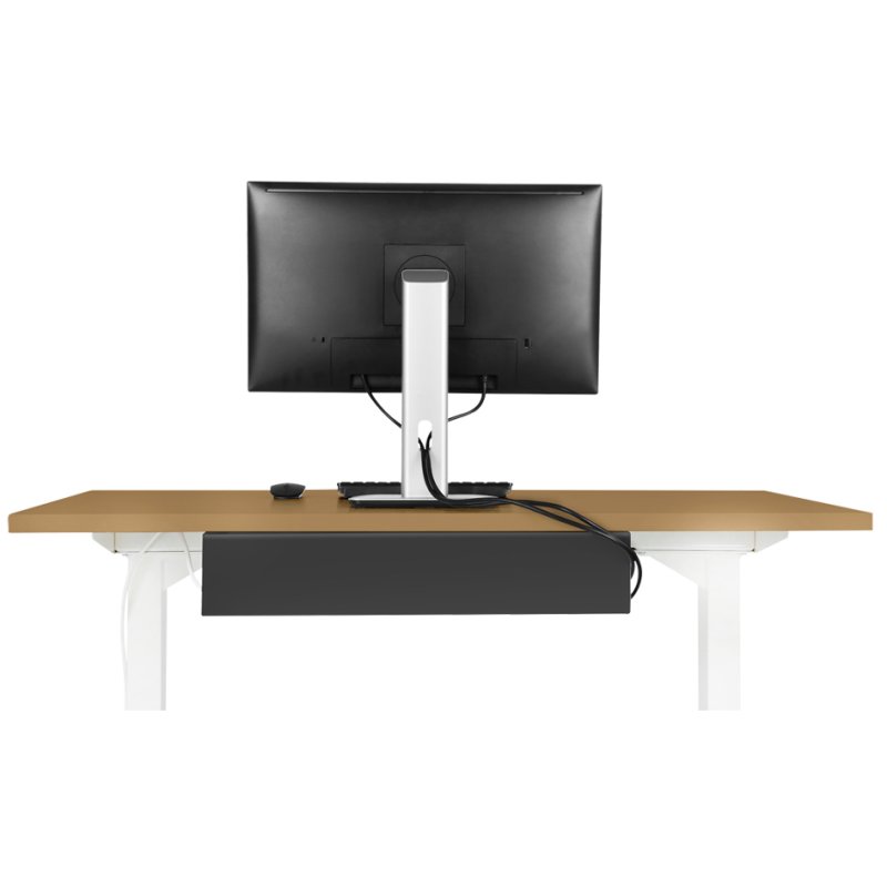 LogiLink under-desk cable management system, black steel, 600×114×76 mm