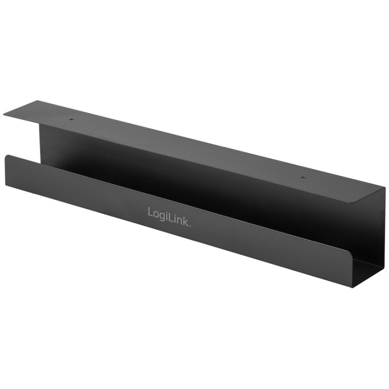 LogiLink under-desk cable management system, black steel, 600×114×76 mm