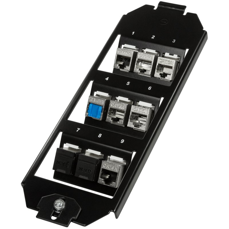 LogiLink Professional support sol 3x, noir, 9 modules keystone