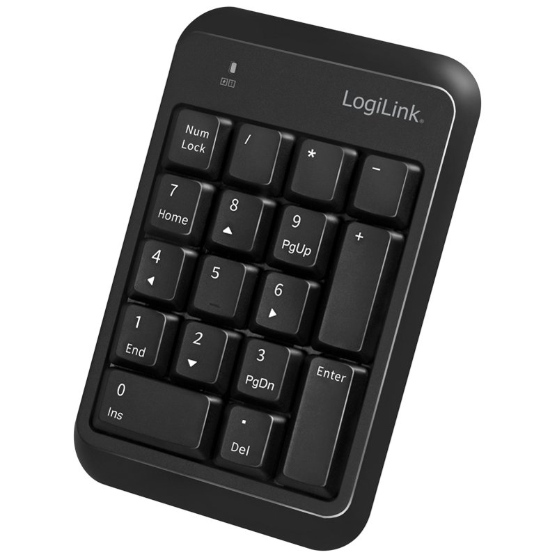 LogiLink Bluetooth V5.1 numeric keypad, black, 17 keys, 10 m range