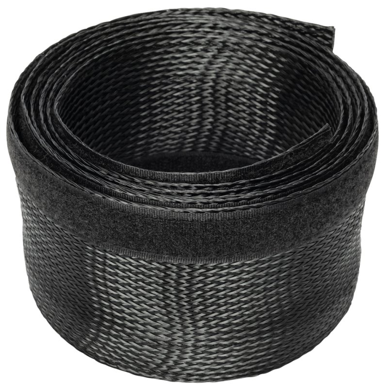 DIGITUS flexibele kabelslang met klittenband, zwart, polyester, 2 m