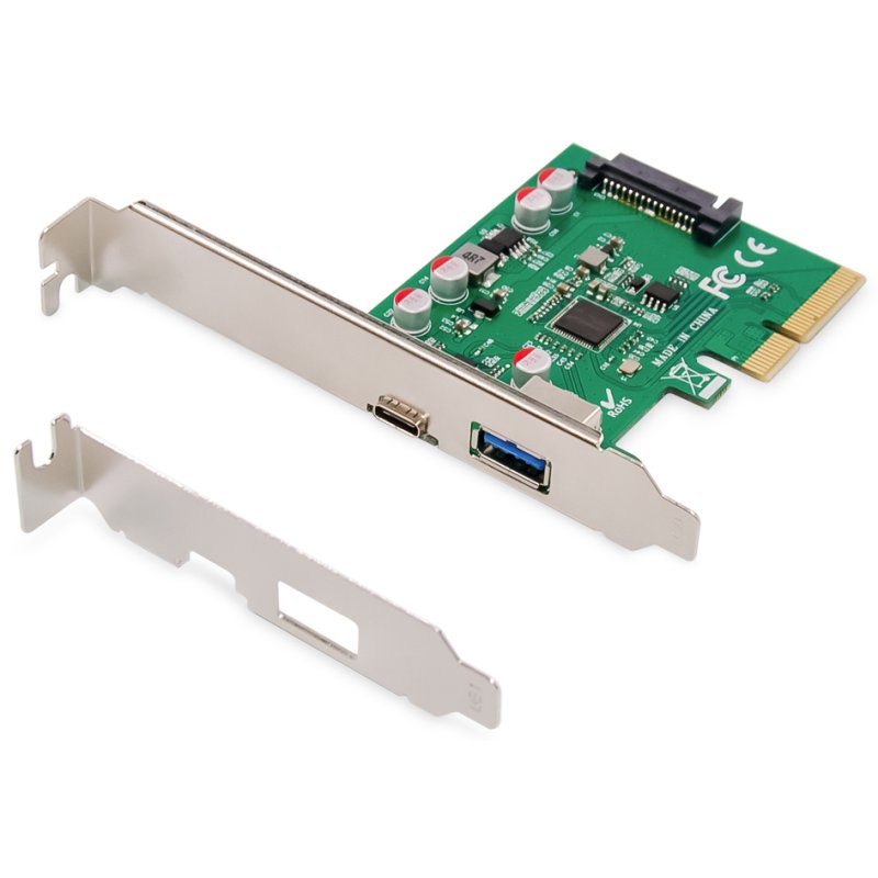 DIGITUS Carte d'interface USB 3.1 PCI Express, 2 ports externes, 10 Gbps