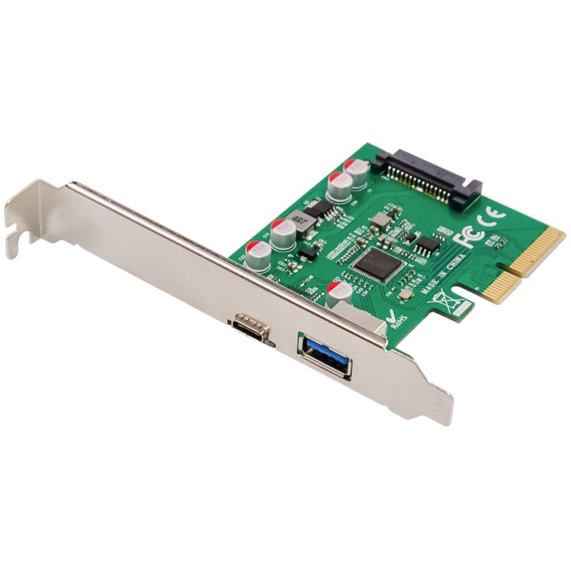 DIGITUS Carte d'interface USB 3.1 PCI Express, 2 ports externes, 10 Gbps