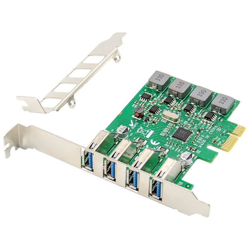 DIGITUS USB 3.0 PCI Express uitbreidingskaart, 4 poorten, 5 Gbps