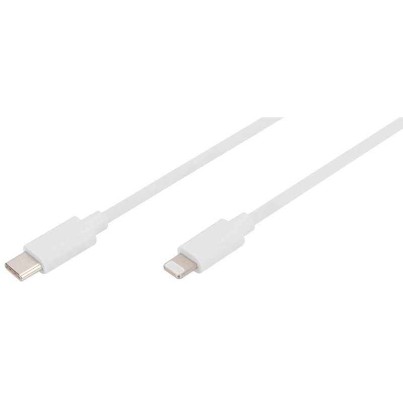 Câble de données et de charge DIGITUS Apple Lightning vers USB-C, blanc, 2 mètres