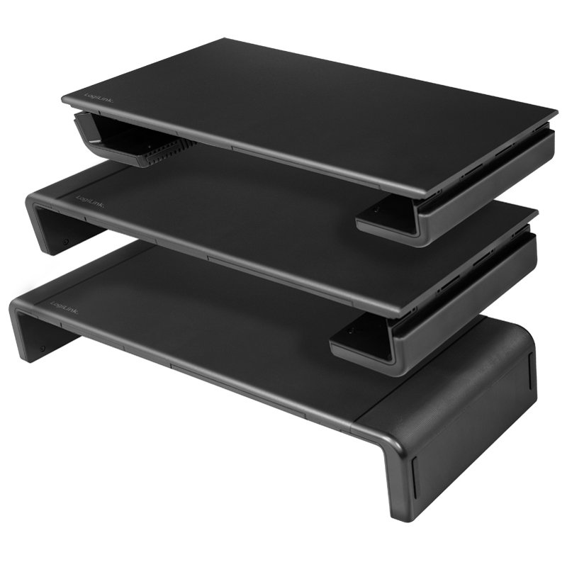 LogiLink monitor stand, adjustable width, black, 25 kg load capacity