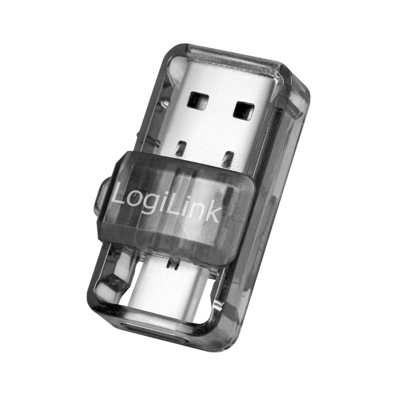 LogiLink Adaptateur USB 3.2 Bluetooth 5.0, transparent, portée 10 m