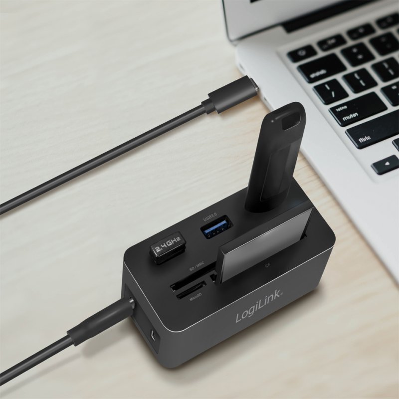 LogiLink USB 3.2 Mini Docking Station, zwart, 10-poorts, USB-C