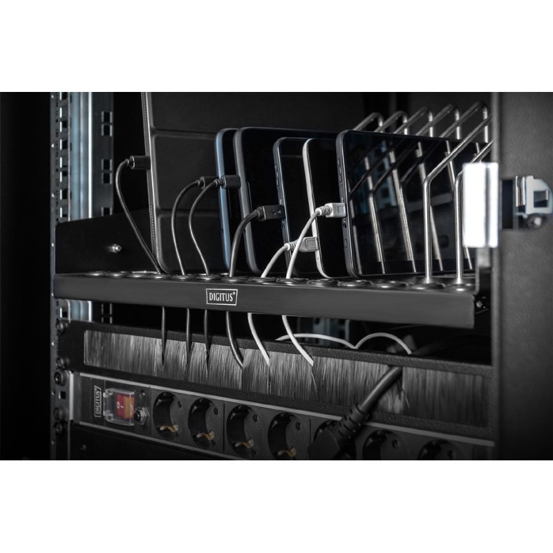 DIGITUS 19" plateau coulissant, noir, 1HE, capacité de charge 50 kg