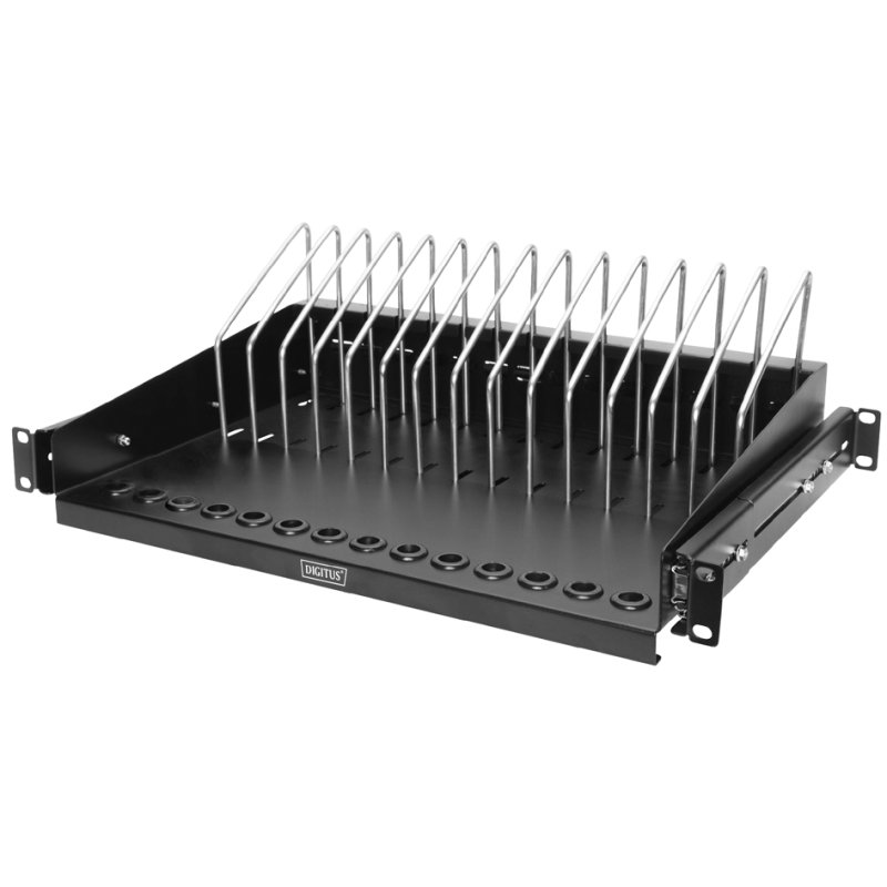 DIGITUS 19" plateau coulissant, noir, 1HE, capacité de charge 50 kg