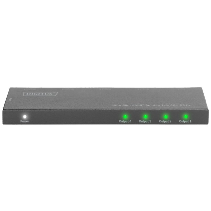 DIGITUS Ultra Mince répartiteur HDMI, 1 vers 4, 4K/60 Hz, noir