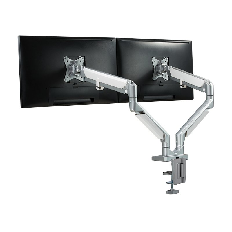 LogiLink dubbele monitorarm aluminium, zilver, 17-32 inch, curved monitoren