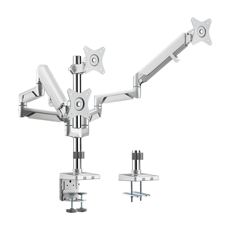 LogiLink bras triple moniteur, aluminium argent, courbé, 17-27 pouces