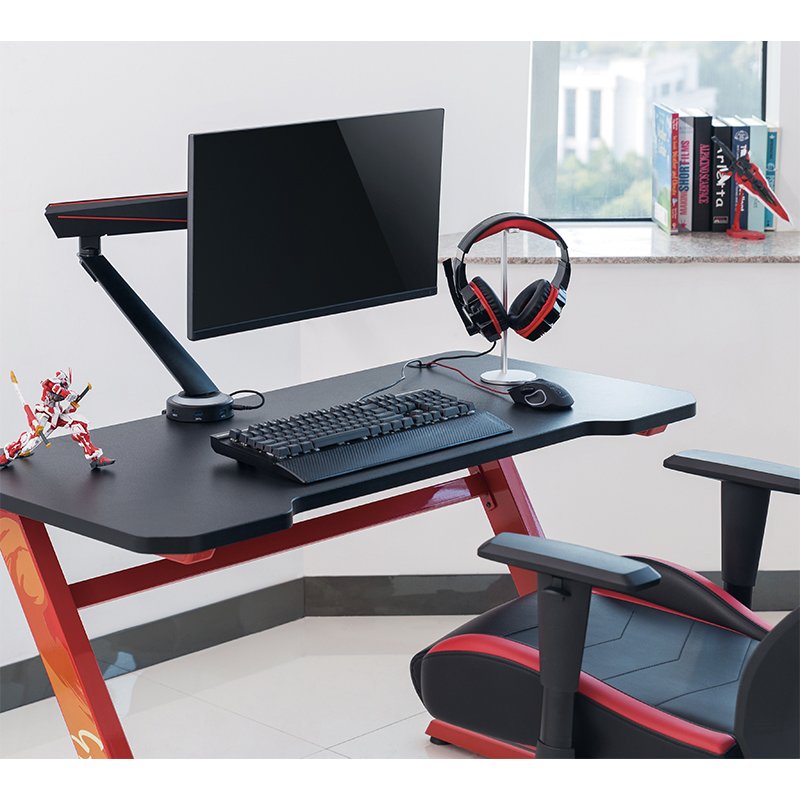 LogiLink gaming monitorarm, verlichting, armlengte 480 mm, zwart