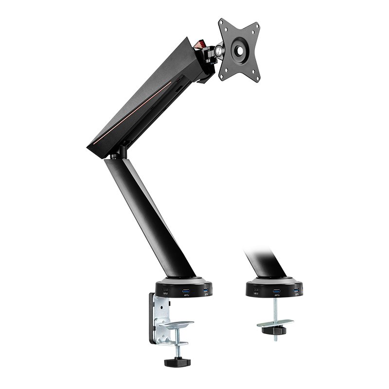 LogiLink gaming monitorarm, verlichting, armlengte 480 mm, zwart