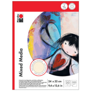 Marabu tekenblok Mixed Media, 240 × 320 mm, 300 g/m², 20 vel