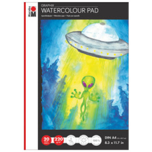 Marabu aquarelpapierblok Aqua Pad, A4, 220 g/m², 20 vel
