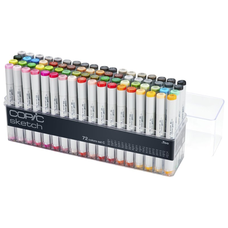 COPIC Sketch Set C, recharge, encre à base d'alcool, 72 marqueurs