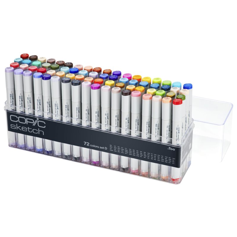 COPIC markers Sketch Set D, refillable, dual tip, 72 pieces