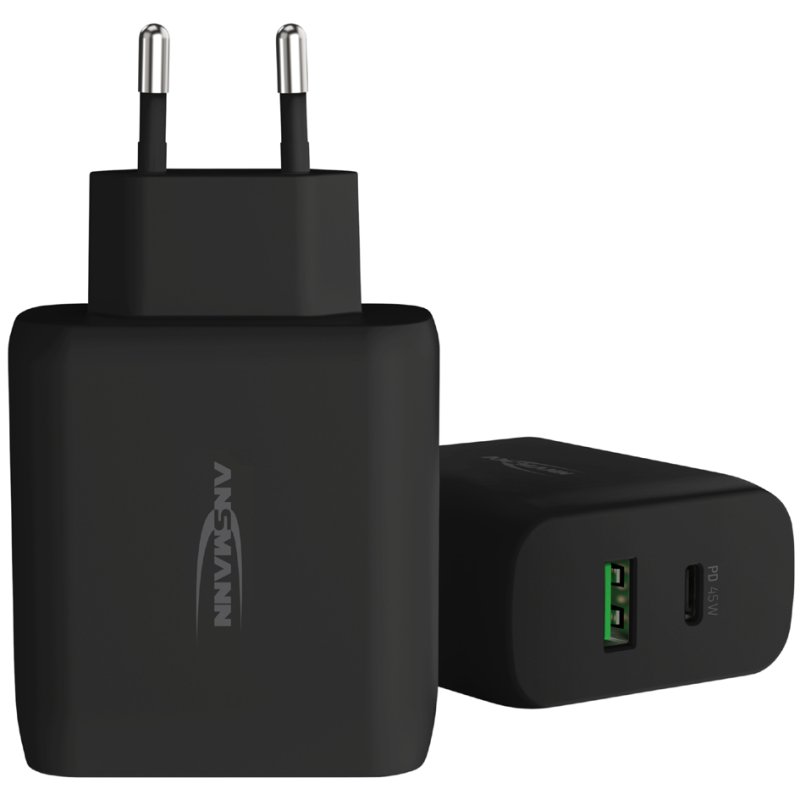 ANSMANN USB-stopcontactadapter Home Charger 247PD, zwart, 45W