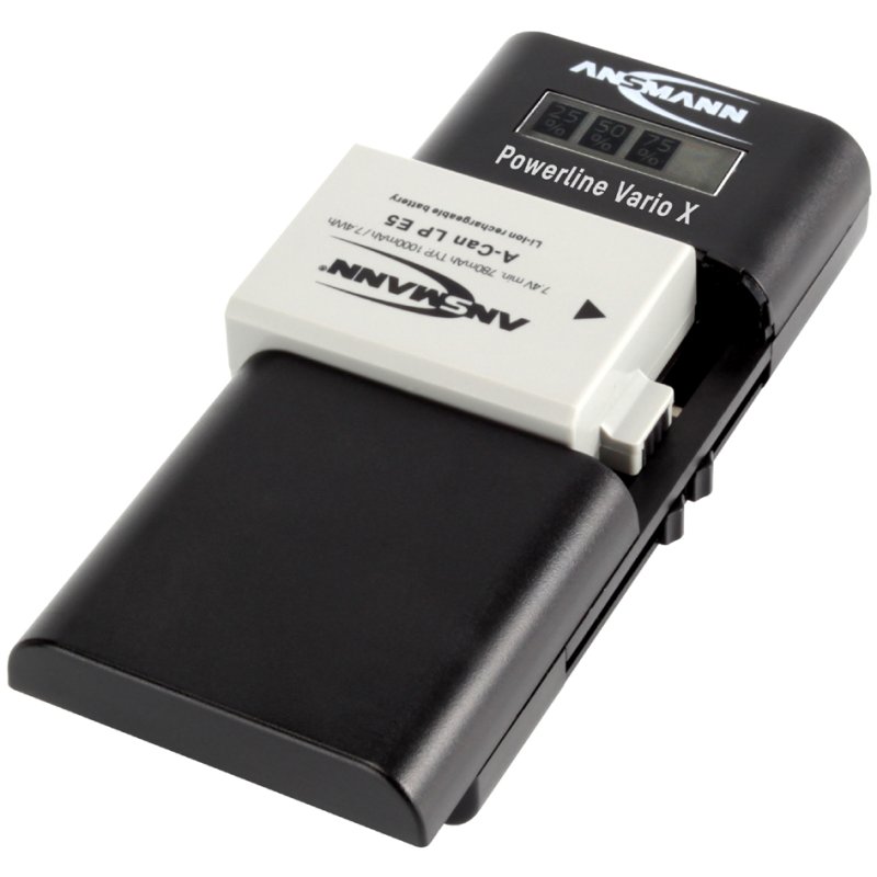 ANSMANN universele batterijlader Powerline Vario X, zwart, LCD-display, USB-aansluiting