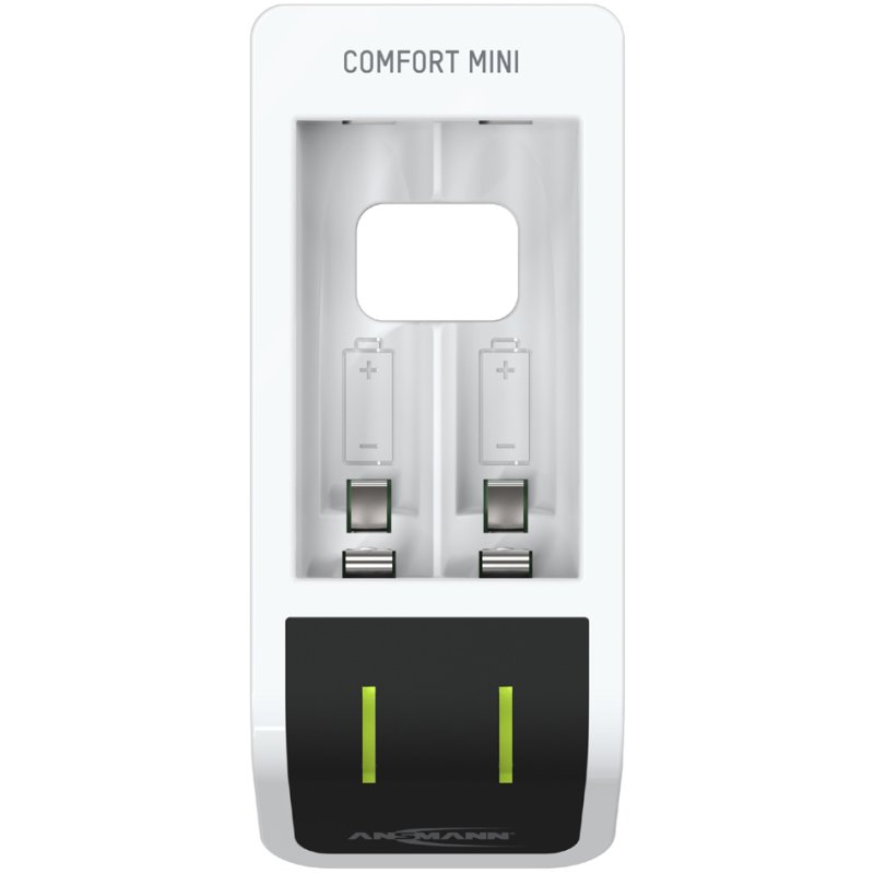ANSMANN snellader Comfort Mini, wit/zwart, AA/AAA accu's