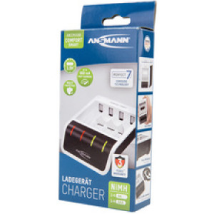 ANSMANN Comfort Smart snellader inclusief 4 AA oplaadbare batterijen