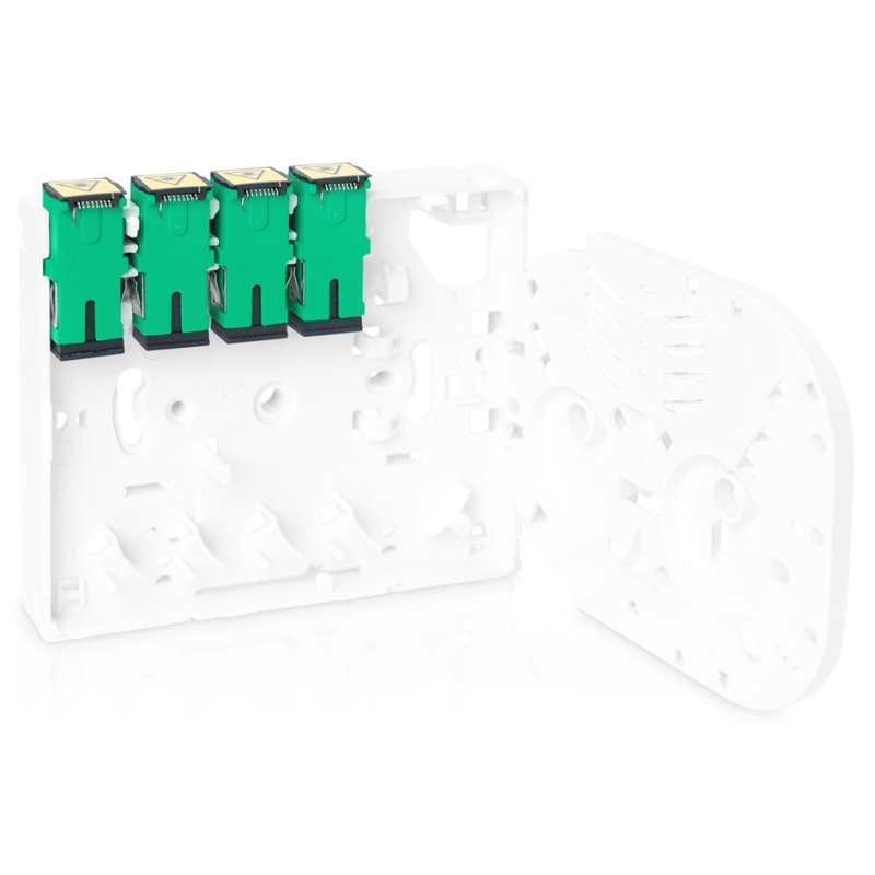 DIGITUS Boîtier fibre optique FTTX, 4 connecteurs SC, IP45, blanc