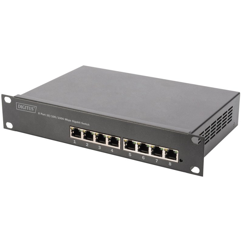 DIGITUS Gigabit Ethernet PoE+ switch, 8 poorten, 10/100/1000 Mbps, 80 Watt