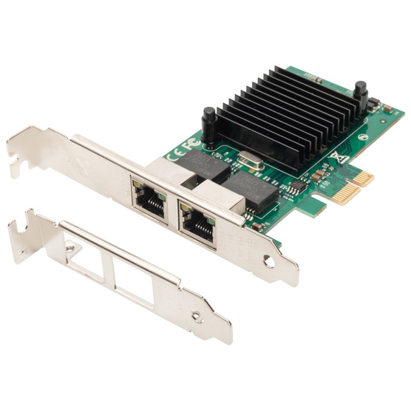 DIGITUS Carte PCI Express Dual Gigabit Ethernet, 2 ports, 1 Gbps, RJ45