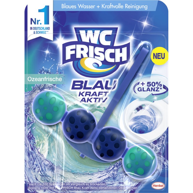 WC Frisch toiletblok bloesemgeur, blauw spoelwater, 250 spoelbeurten