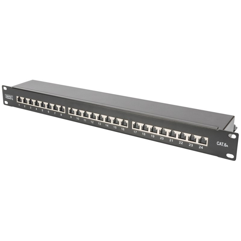 DIGITUS Panneau de brassage 19 pouces Cat. 6A, 24 ports, blindé