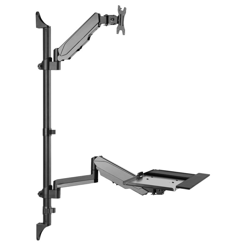 DIGITUS zit-sta werkplek wandmontage, zwart, 17-32 inch, max 8 kg