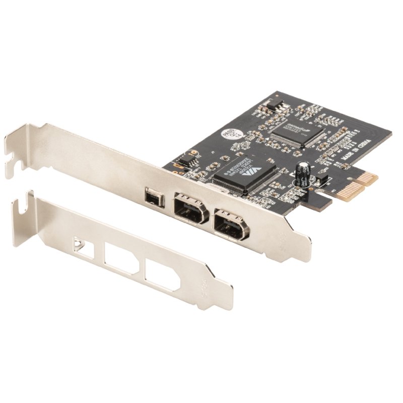 DIGITUS FireWire 1394a PCI-Express kaart, 2+1 poort, hot-swapping, inclusief kabel