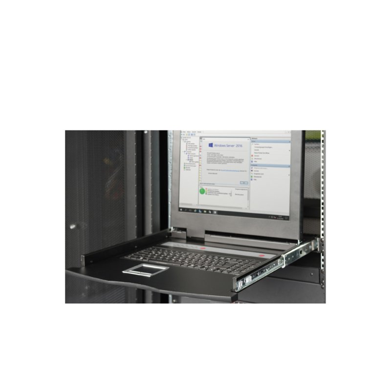DIGITUS modular console with KVM switch, 1-port, 17 inch, black