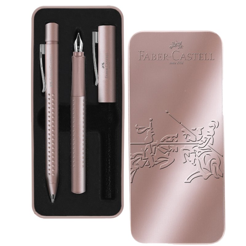 FABER-CASTELL ensemble d'écriture GRIP 2011, rose, stylo plume + stylo bille