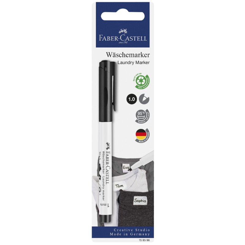 Faber-Castell wax marker, black, permanent